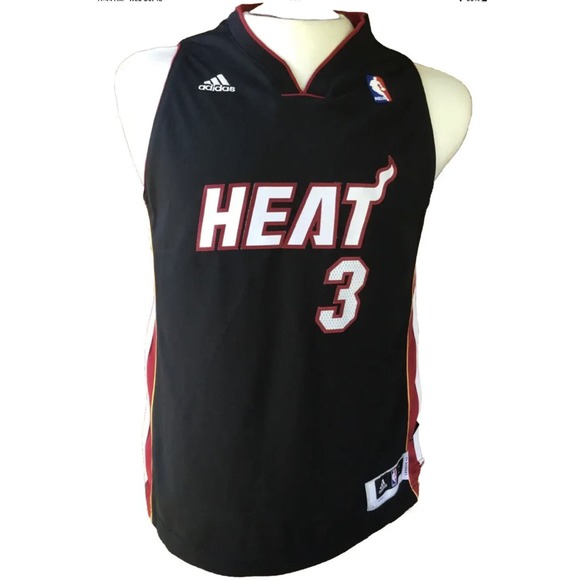 Adidas Miami Heat Dwyane Wade Stitched Jersey Youth Size Large - Picture 1 of 8